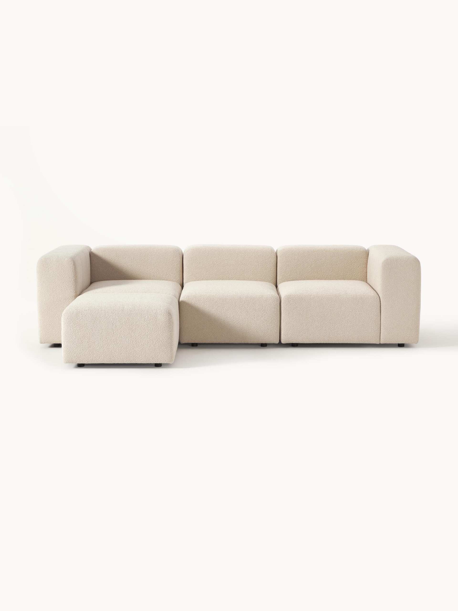 Sofa modułowa Bouclé z pufem Lena