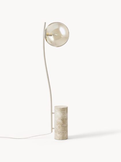 Lampa podłogowa Cora z podstawą z trawertyna