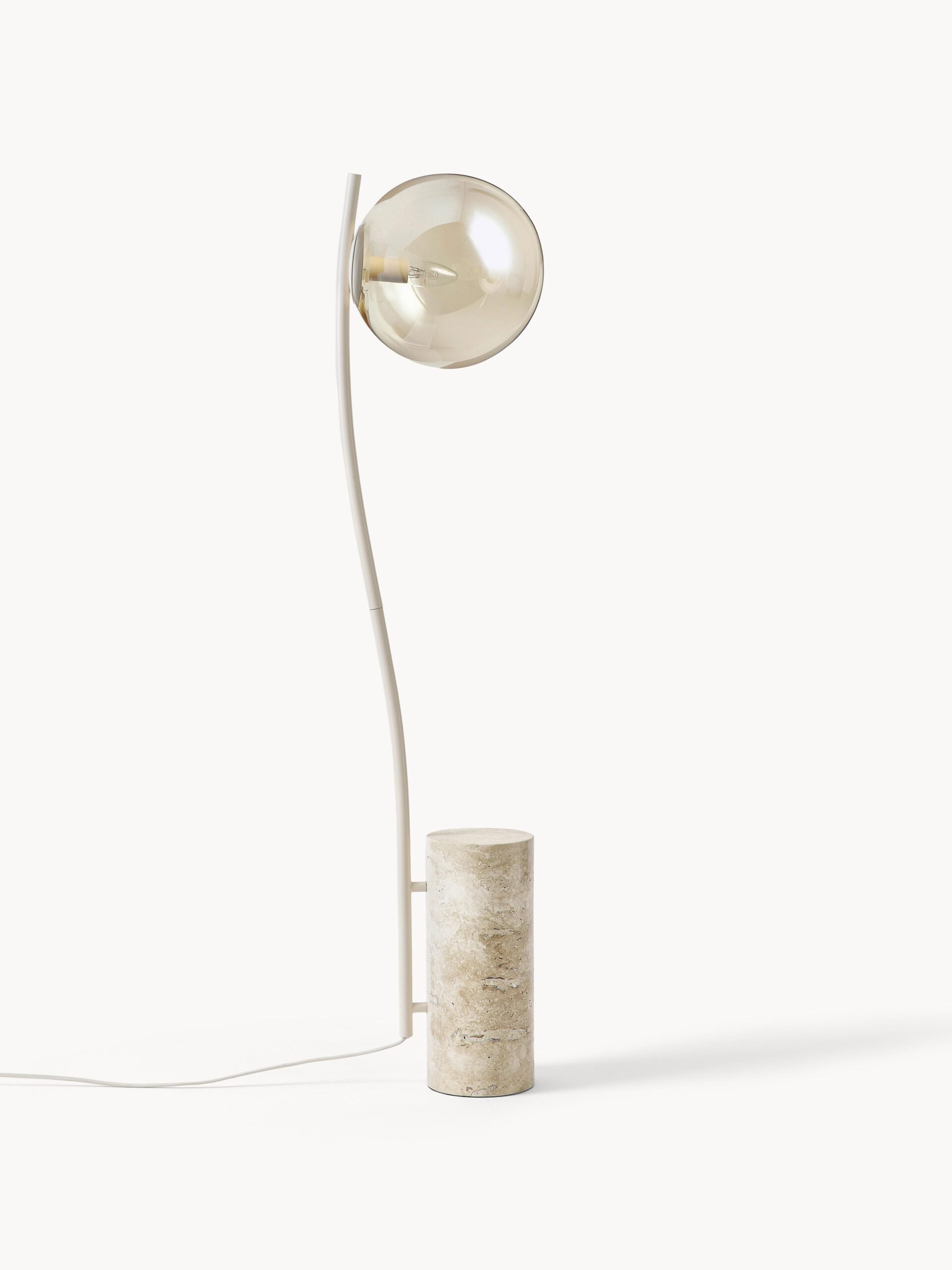 Lampa podłogowa Cora z podstawą z trawertyna