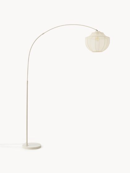 Duża lampa łukowa Beau z kloszem z siatki