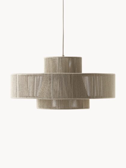Duża lampa wisząca Lace z lnianych nici