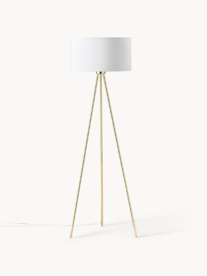 Trójnóg lampa podłogowa Cella z materiałowym kloszem