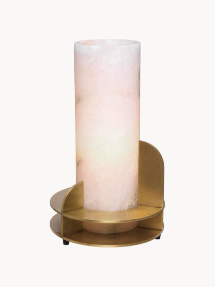Ręcznie wykonana lampa stołowa z alabastru Claudel, Ø 22 cm