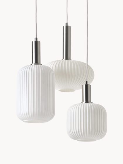 Klastrowa lampa wisząca Candela ze szkła opalowego