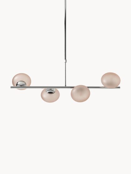 Lampa wisząca Rosia z mlecznego szkła opalowego, szer. 85 cm