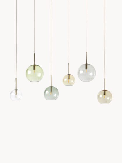 Duża lampa wisząca Raquel ze szklanych kul i metalu, szer. 115 cm