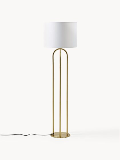 Lampa podłogowa Gianna z tekstylnym kloszem, wys. 142 cm