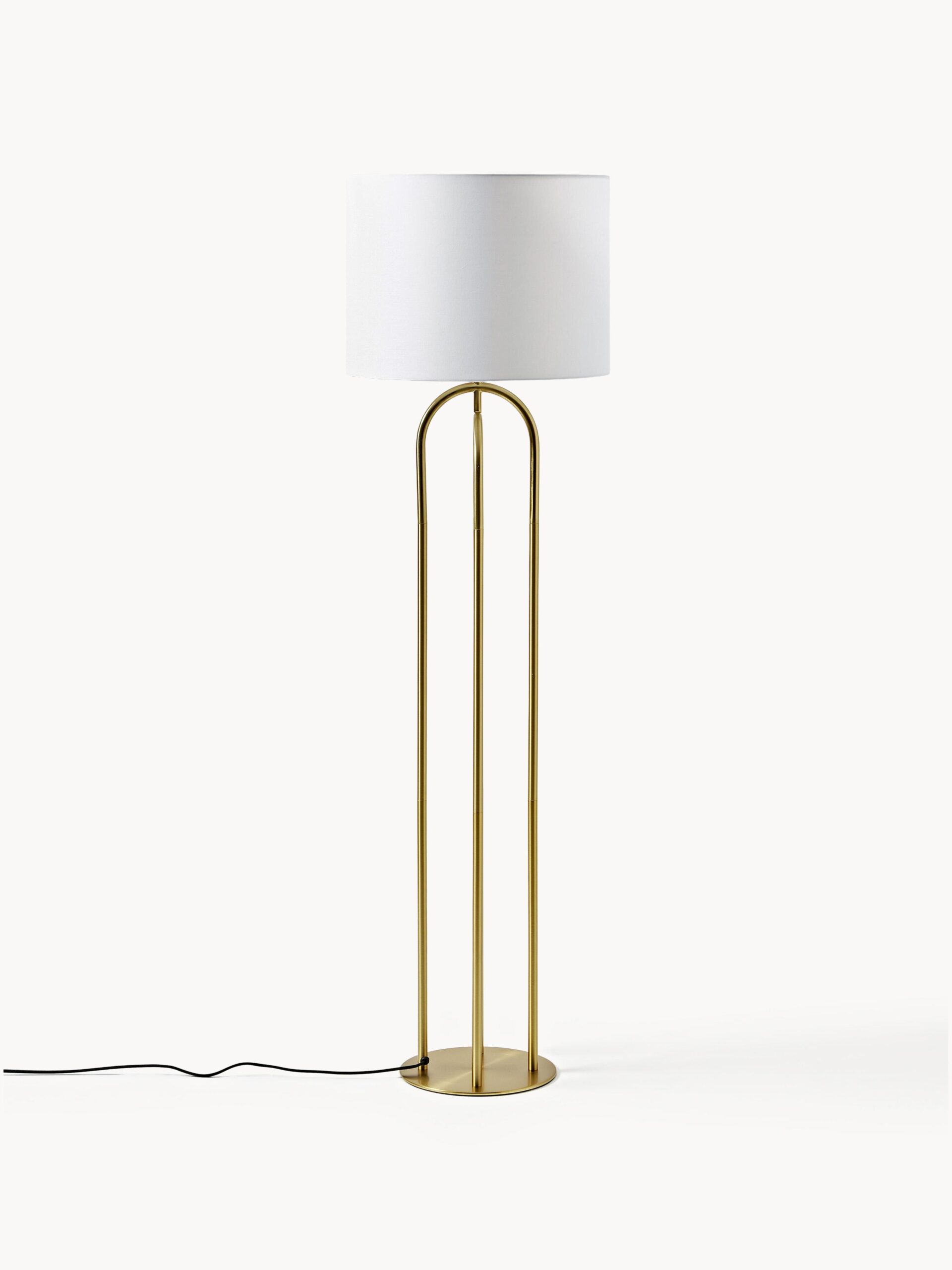 Lampa podłogowa Gianna z tekstylnym kloszem, wys. 142 cm