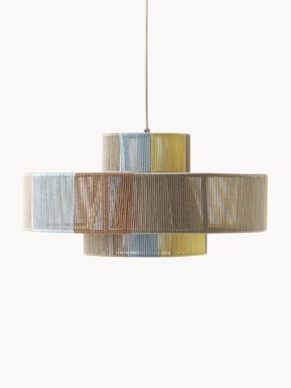 Duża lampa wisząca Lace z lnianych nitek