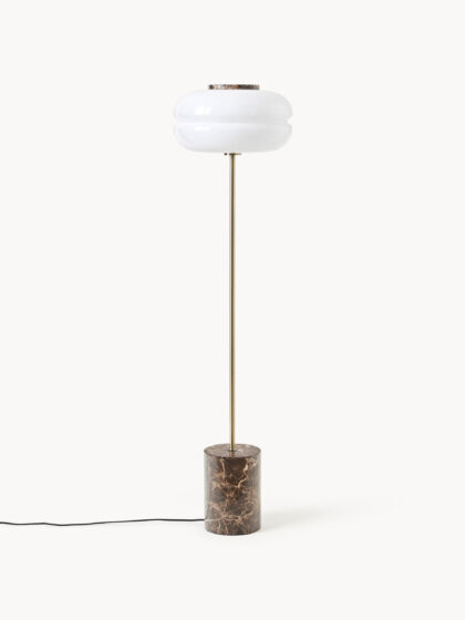 Lampa podłogowa Bun z marmurową podstawą