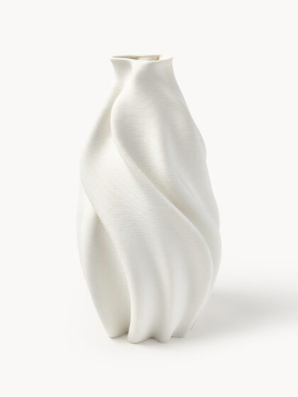 Wazon porcelanowy 3D Lyri biały