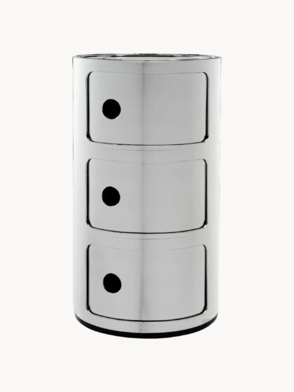 Designerski pojemnik Kartell Componibili srebrny